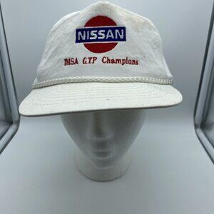Nissan IMSA GTP Champions Cap White Hat Snap-back Old Worn Stained Vintage